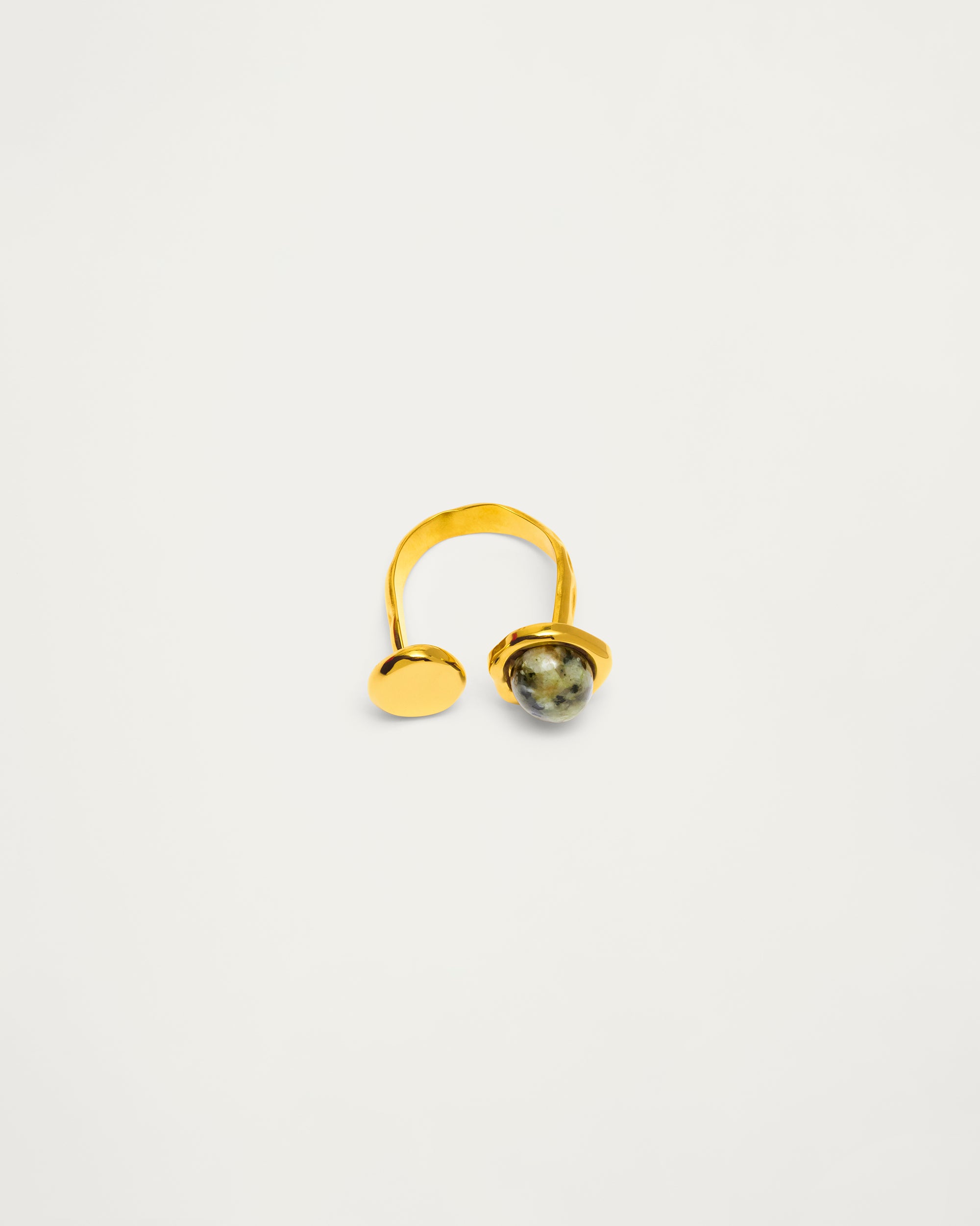 Gold Natural Stone Open Statement Ring