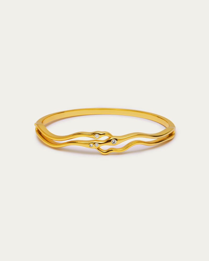 Serpentine Flow Diamond Bangle