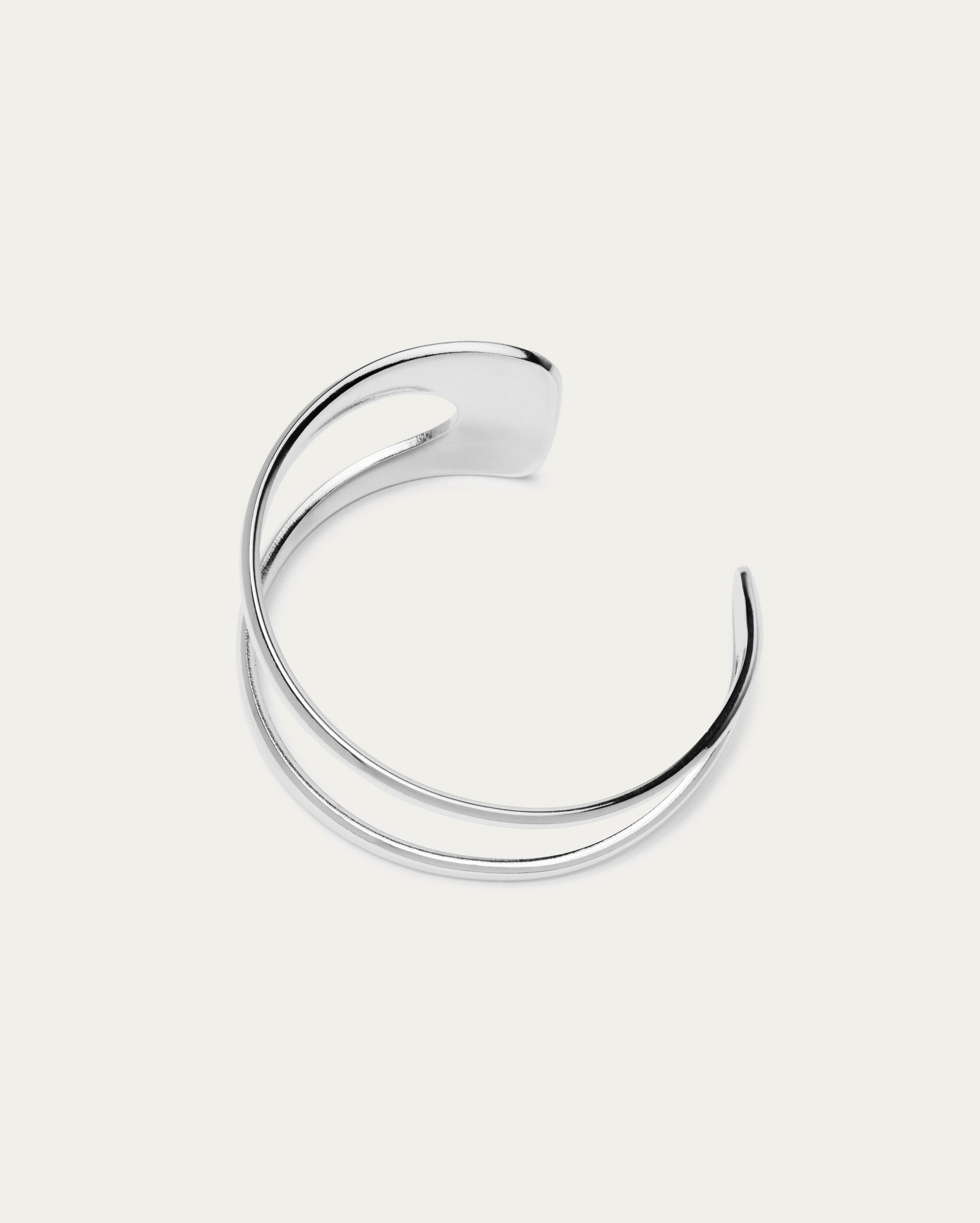 Silver Sculpt Cuff Bangle
