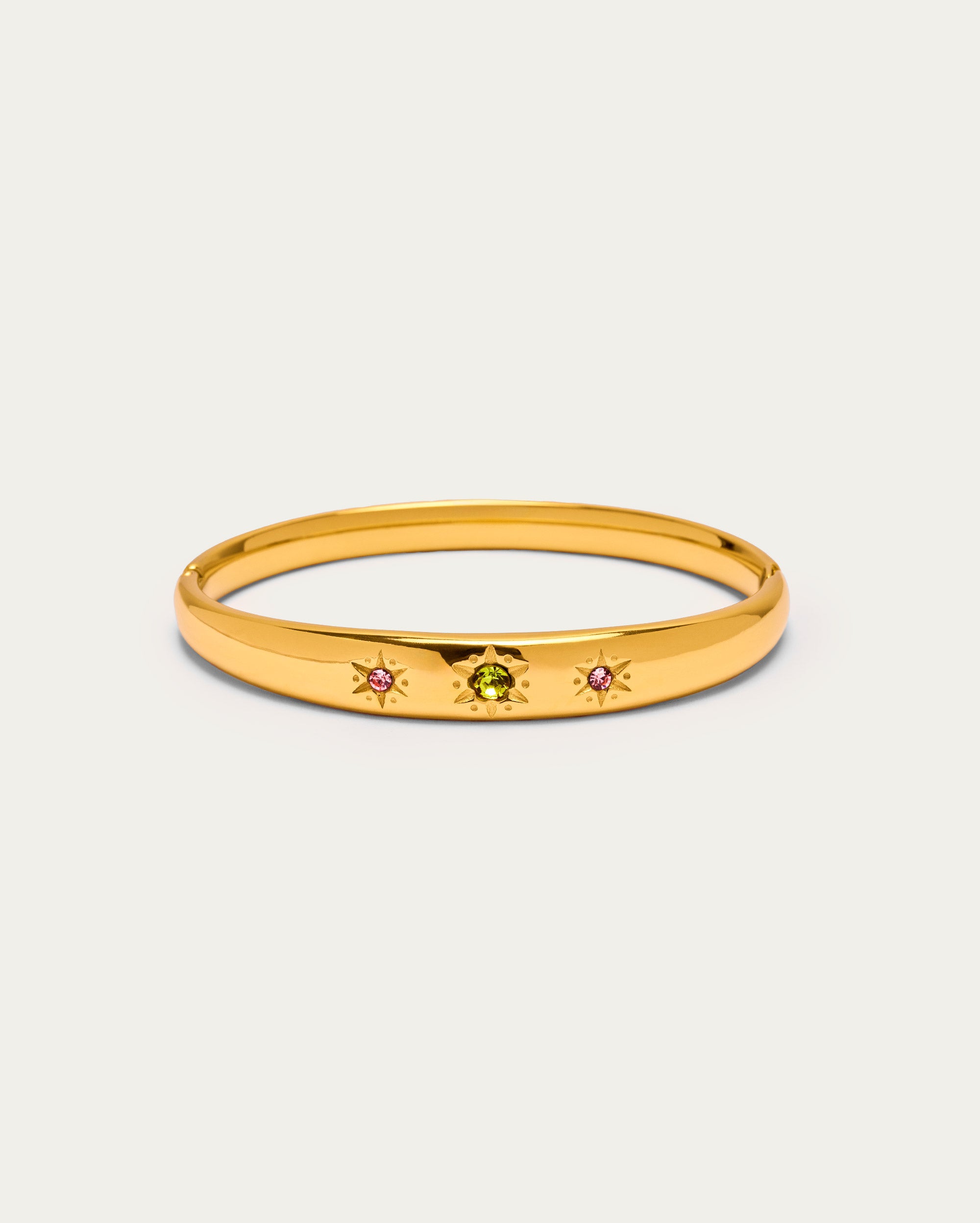 Gold Minimal Stone Bangle