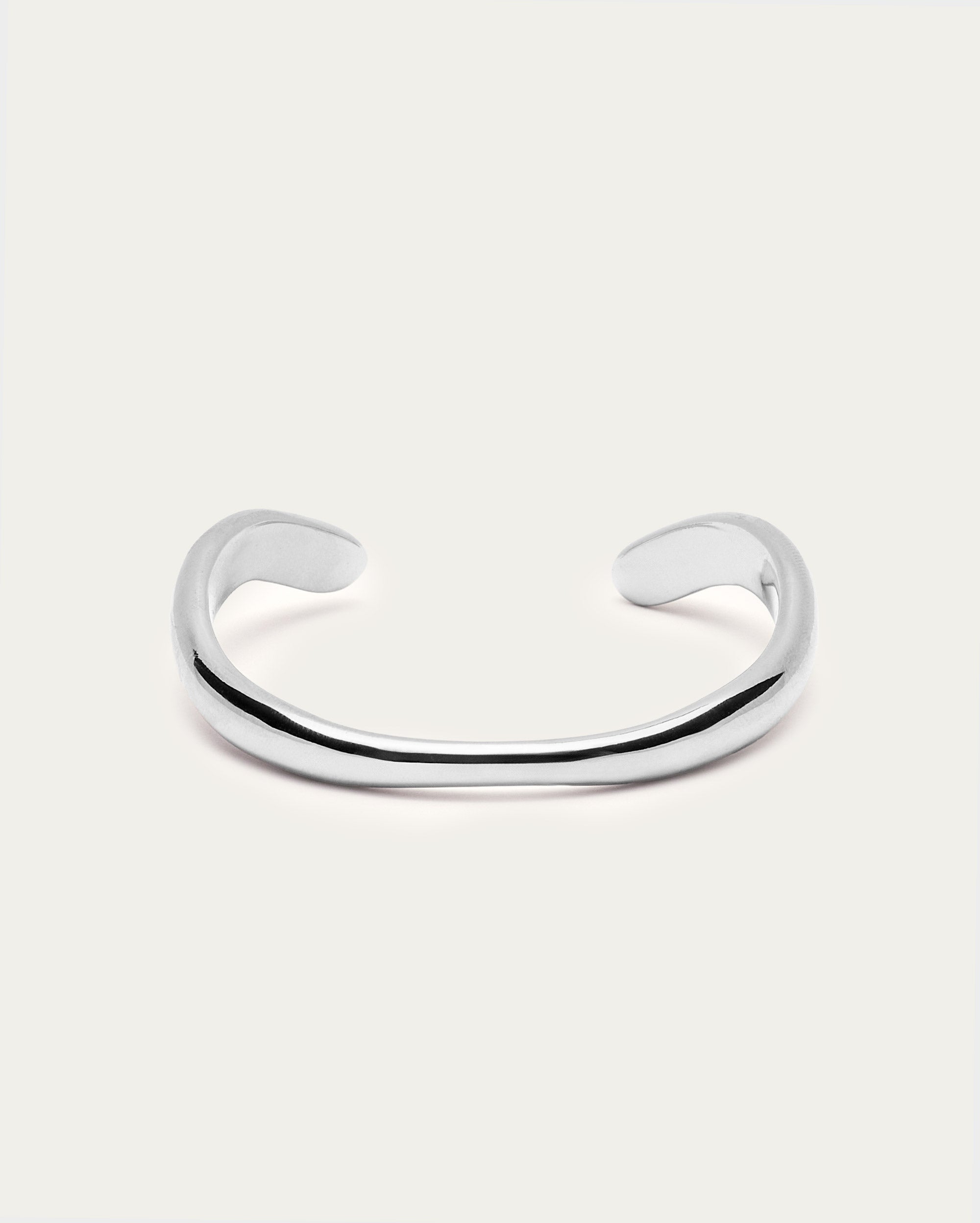 Adjustable Silver Polished Cuff Bangle