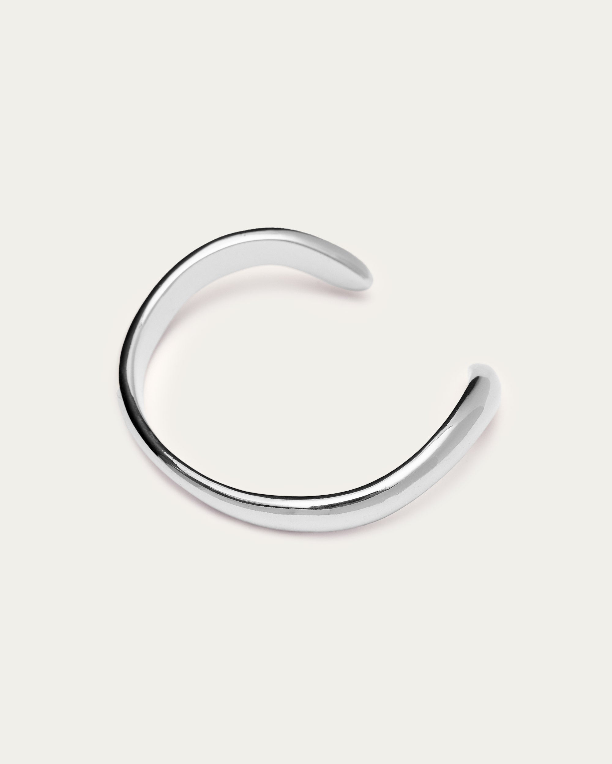 Adjustable Silver Polished Cuff Bangle