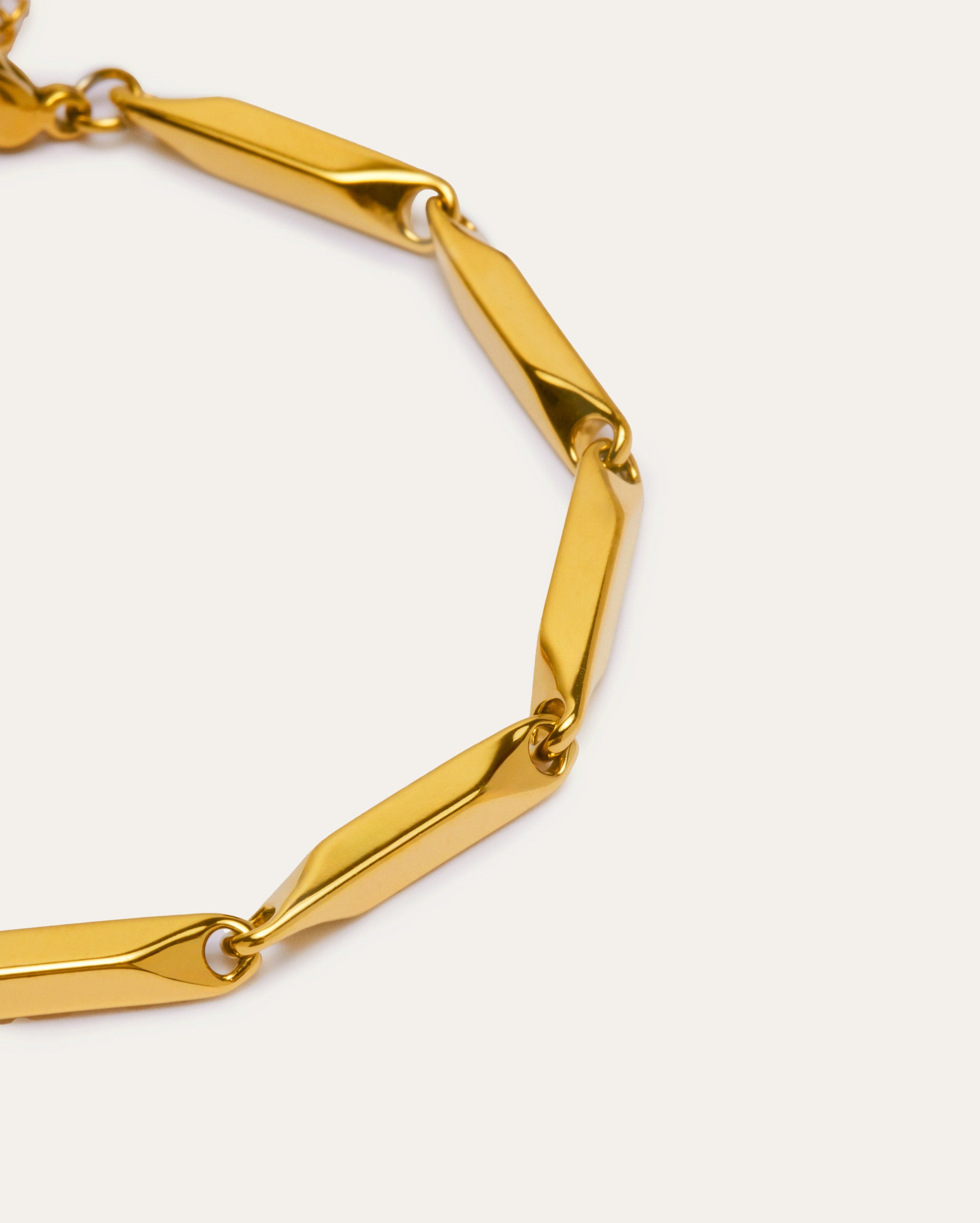 Gold Faceted Link Bracelet