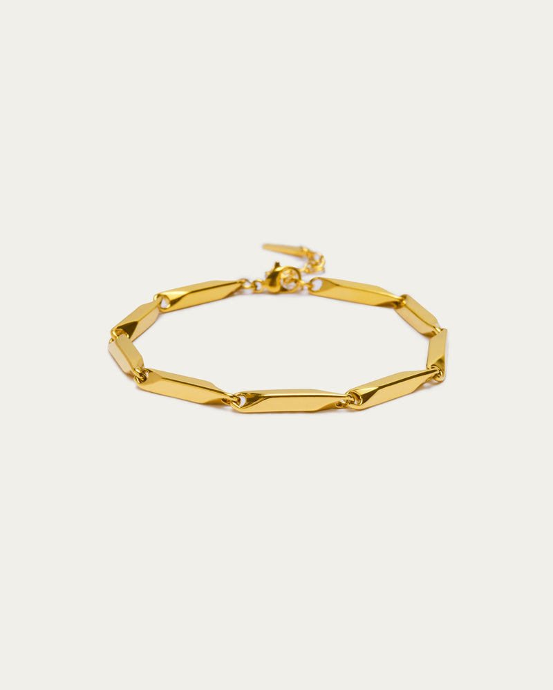Gold Faceted Link Bracelet