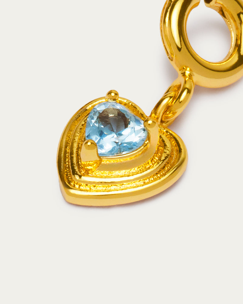 Blue Heart Crystal Charm
