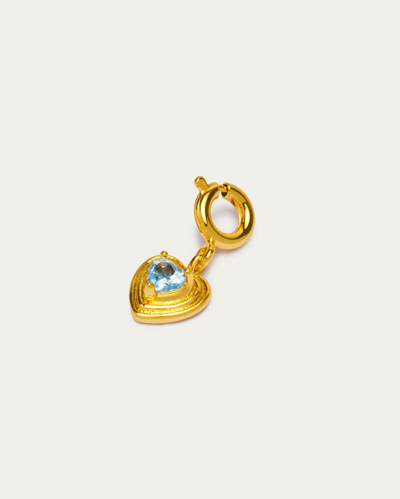Blue Heart Crystal Charm