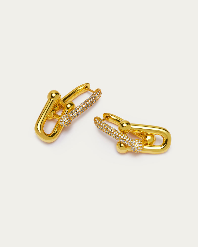 Pavé Lock Link Earrings