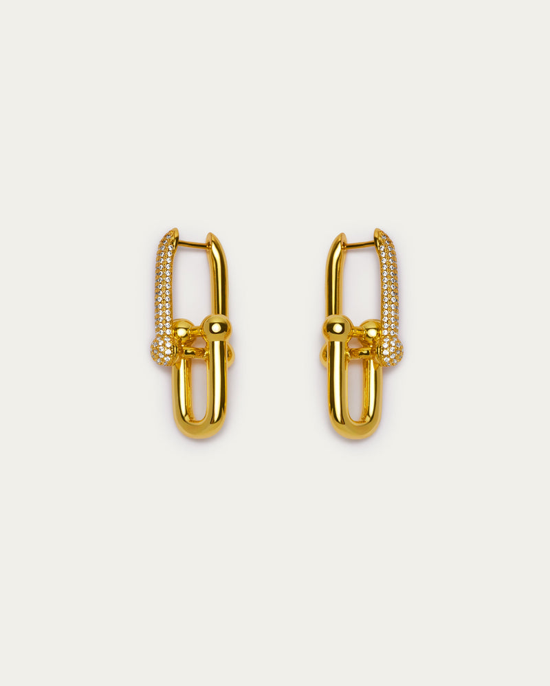 Pavé Lock Link Earrings