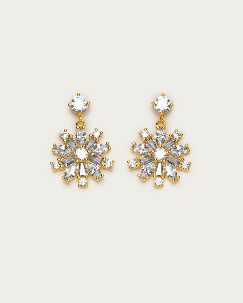 Crystal Bloom Drop Earrings