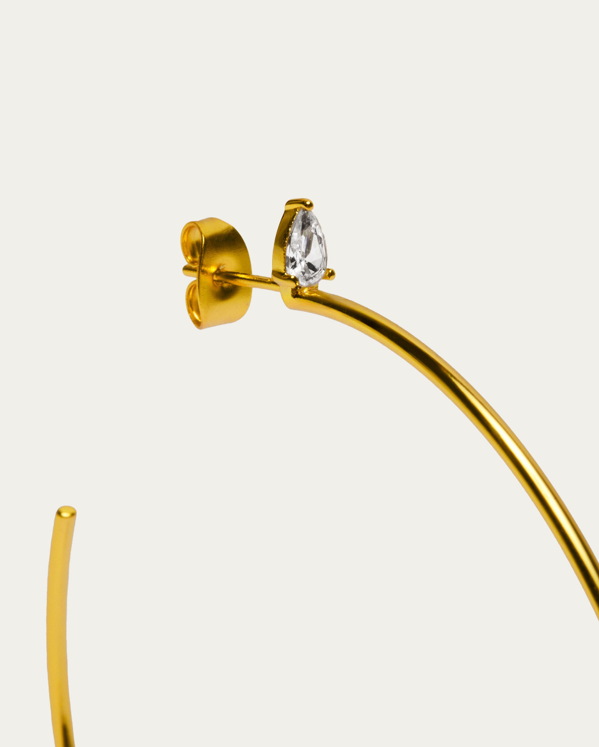 Diamond Edge Large Open Hoop Earrings