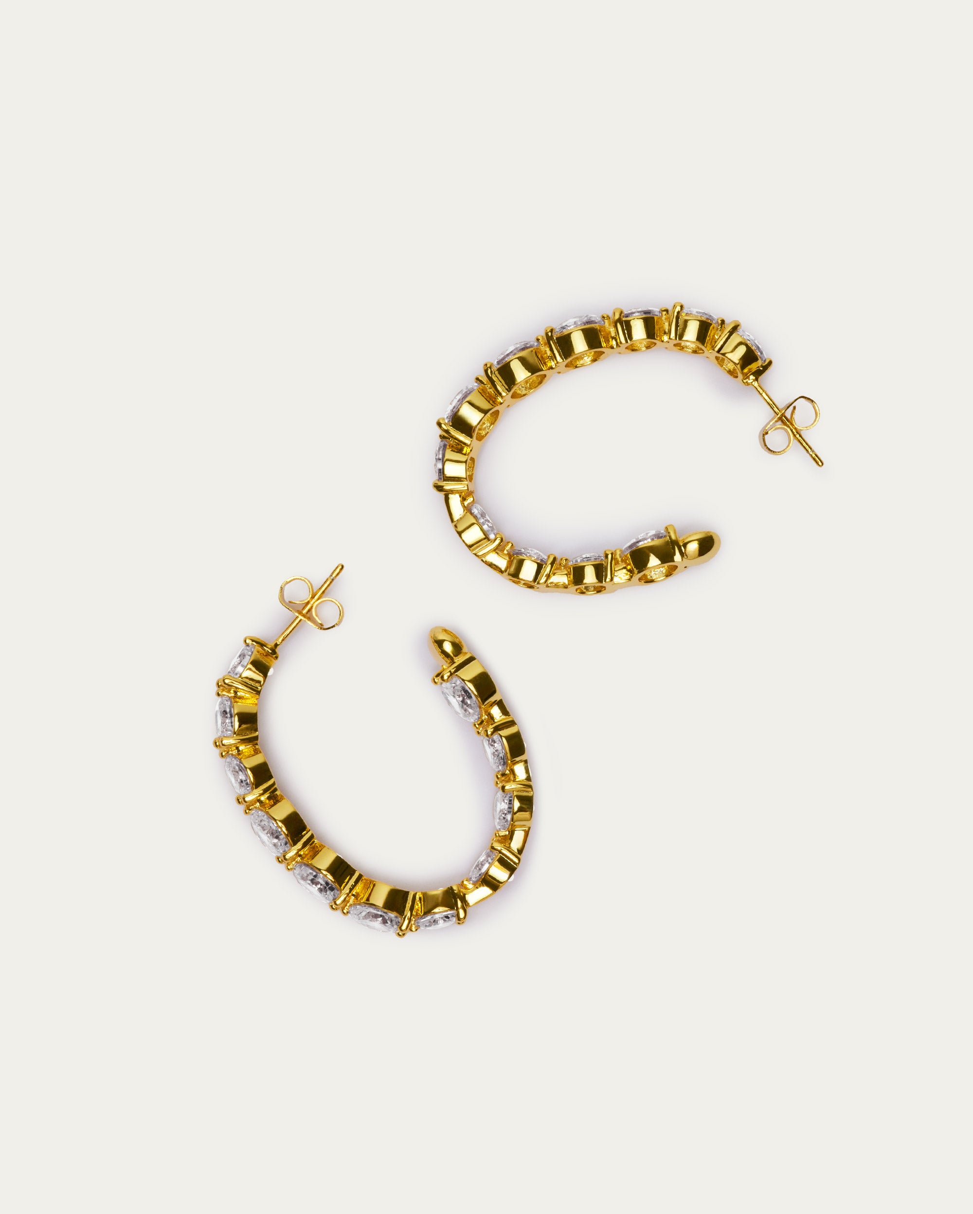 Oval Crystal Hoop Earrings