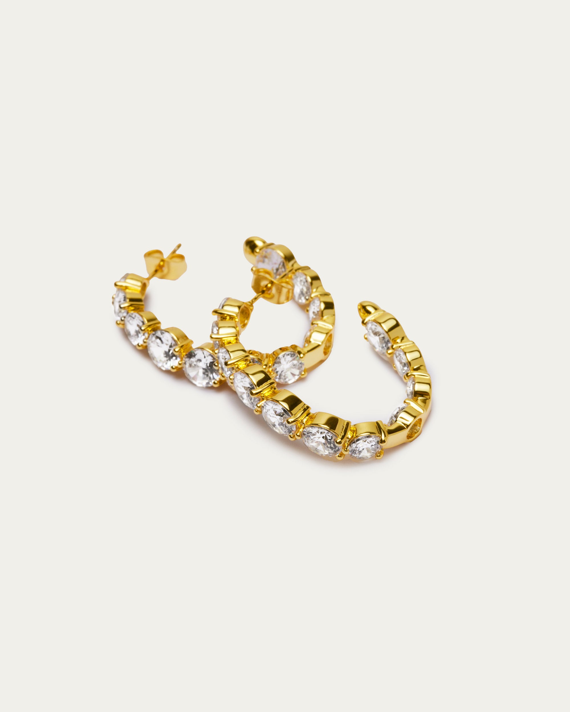 Oval Crystal Hoop Earrings