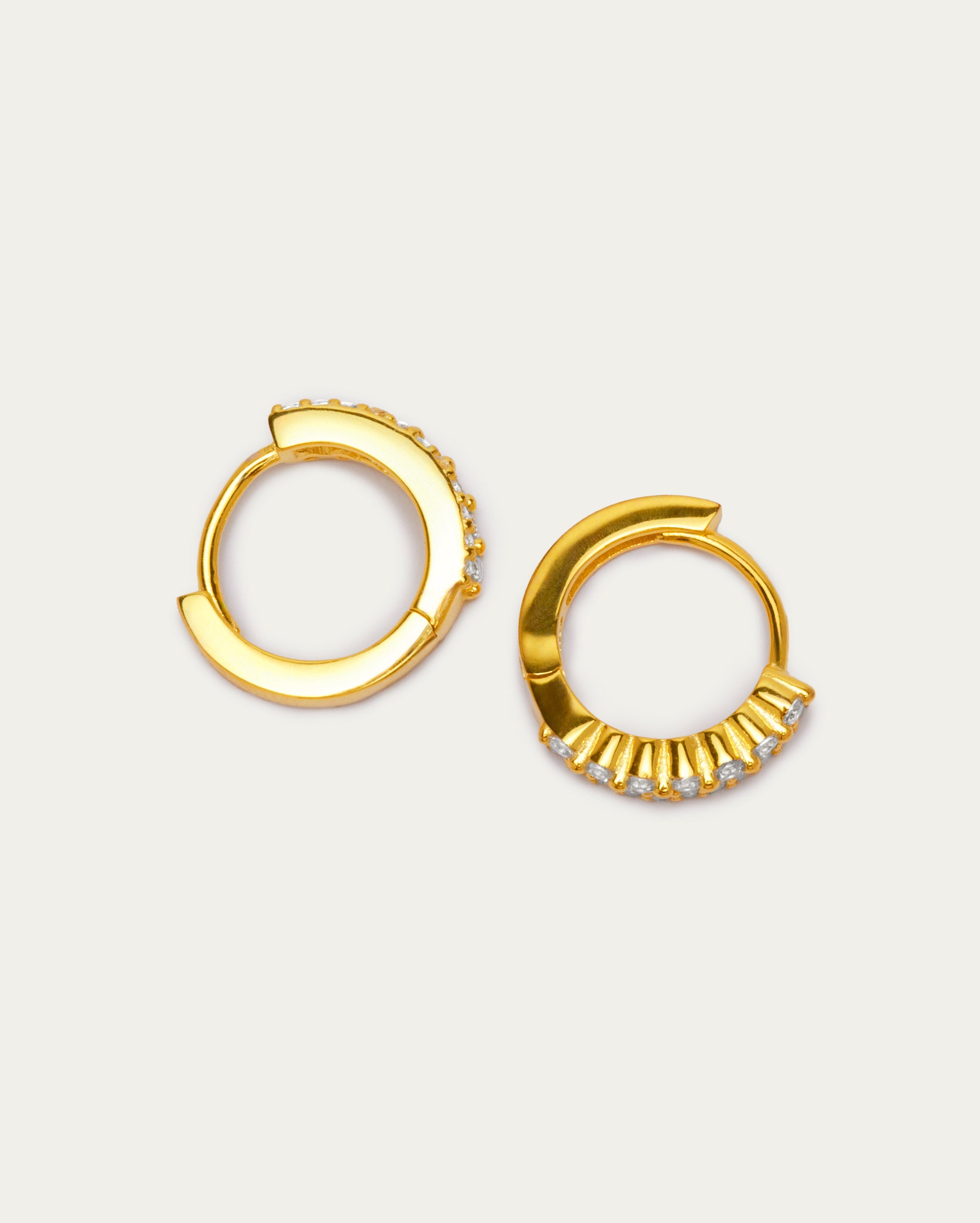 Double Row Irregular Diamond Hoop Earrings