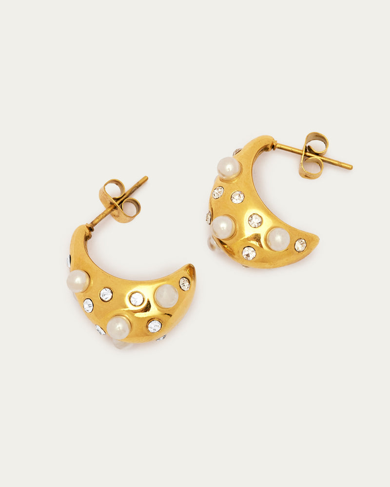 Textured Pearl Dome Earrings