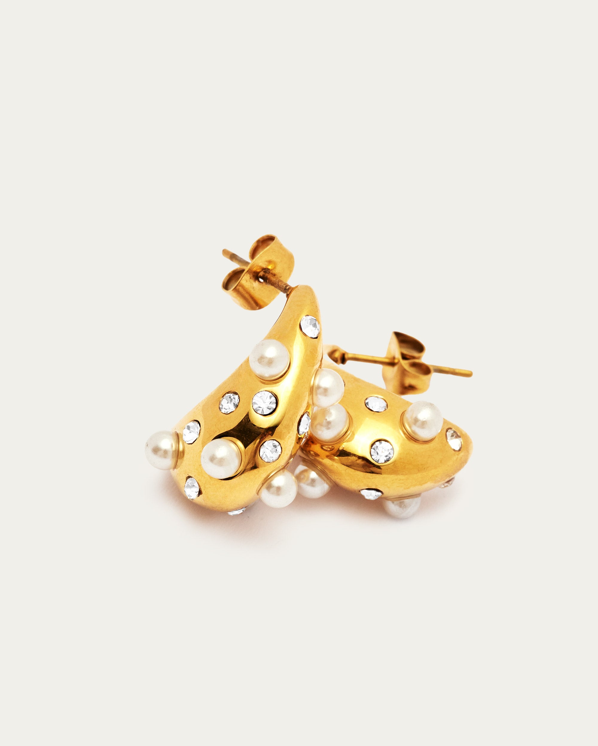 Textured Pearl Dome Earrings