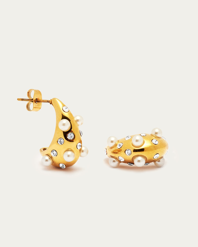 Textured Pearl Dome Earrings