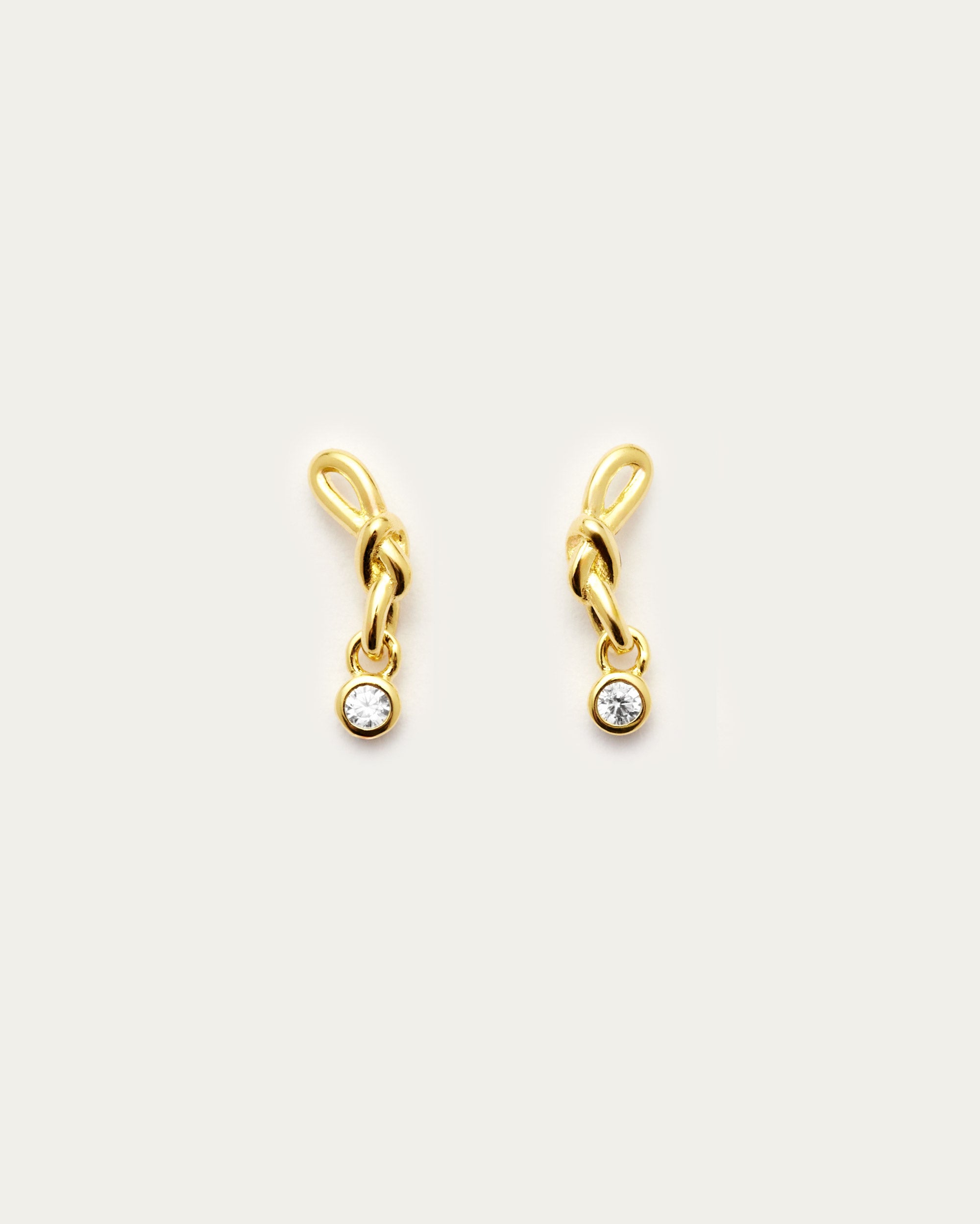 Gold Knot Stud Sterling Earrings