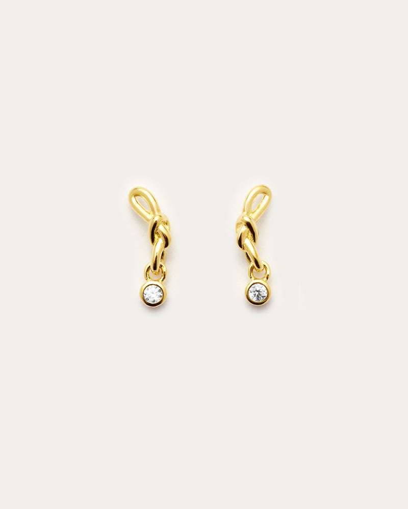 Gold Knot Stud Sterling Earrings