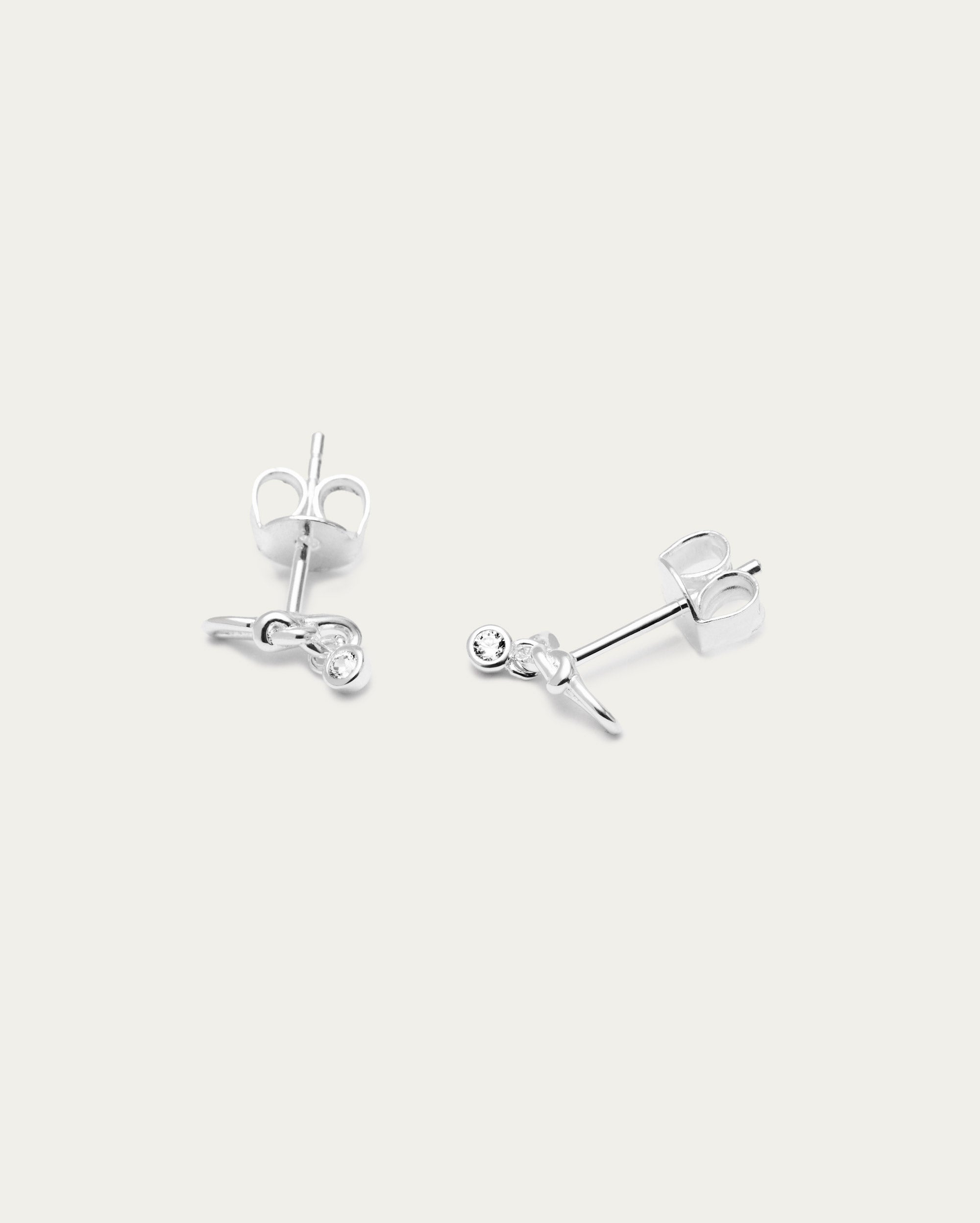 Silver Knot Stud Sterling Silver Earrings