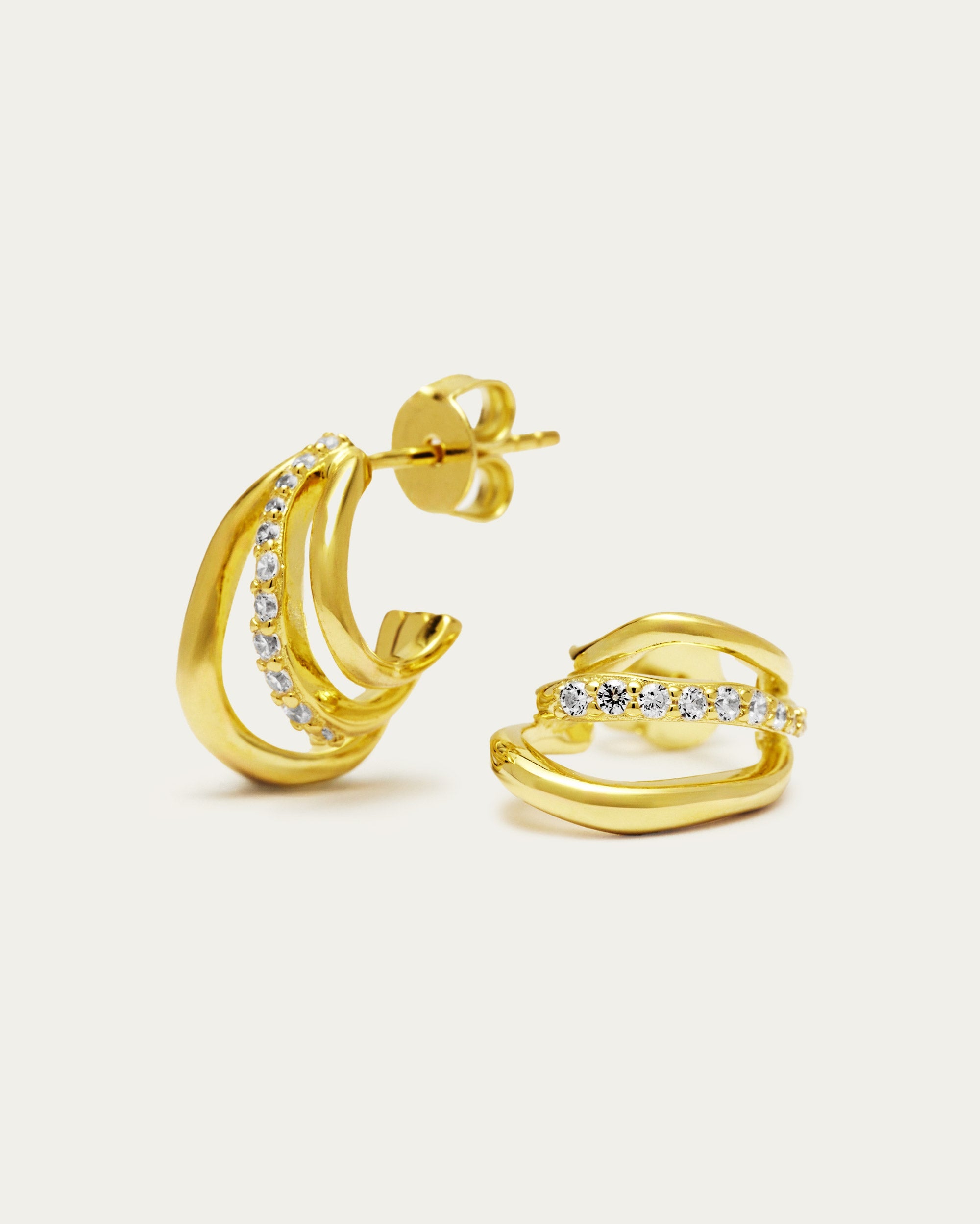 Triple Hoop Mixed Earrings