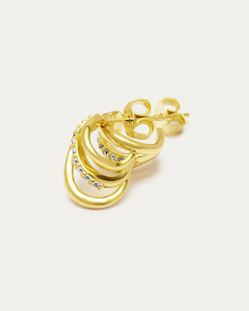 Triple Hoop Mixed Earrings