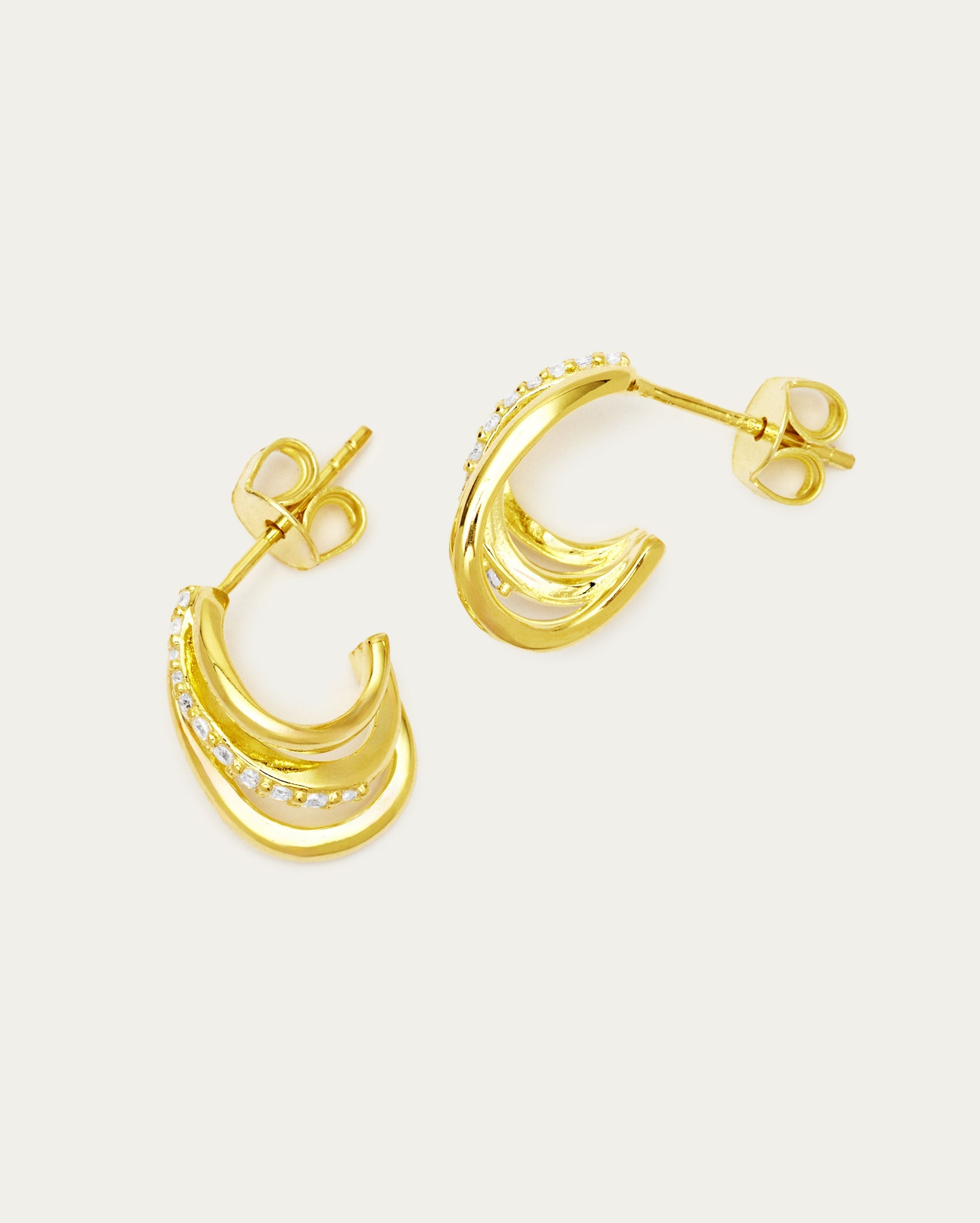 Triple Hoop Mixed Earrings