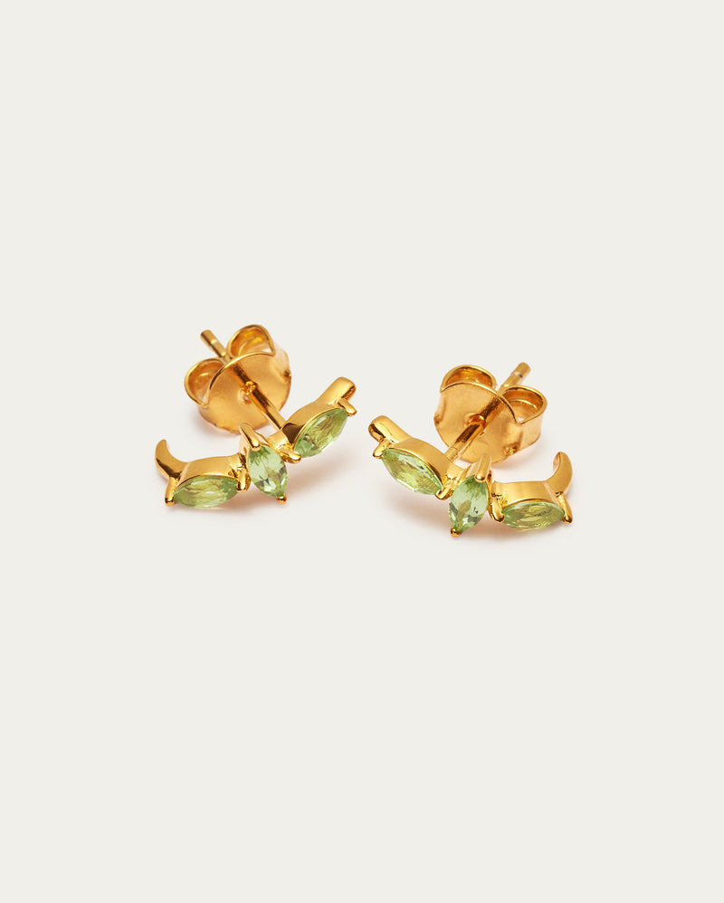 Gold Mini Climber Stud Sterling Silver Earrings
