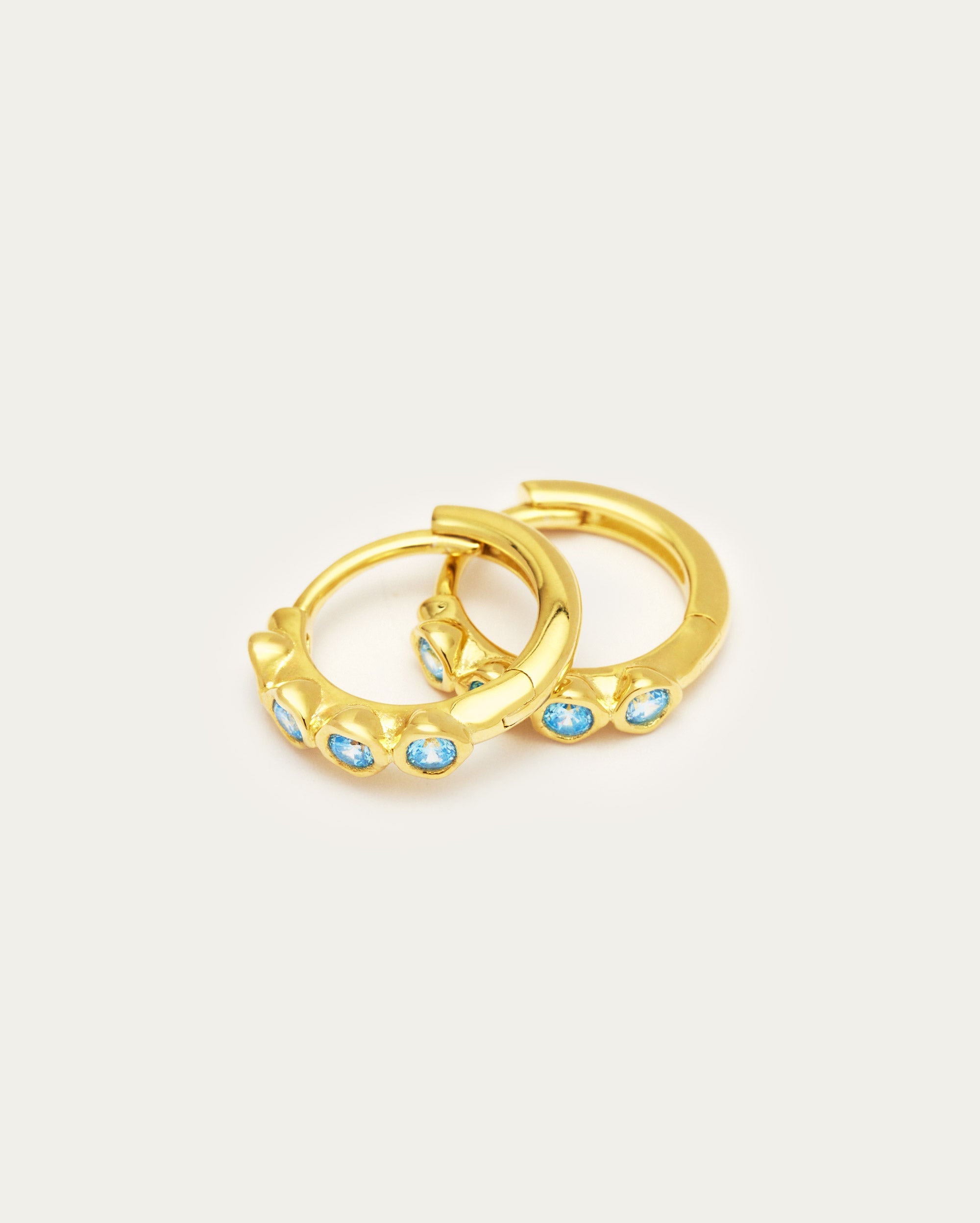 Gold Tennis Hoop Sterling Silver Earrings TS-ER-157