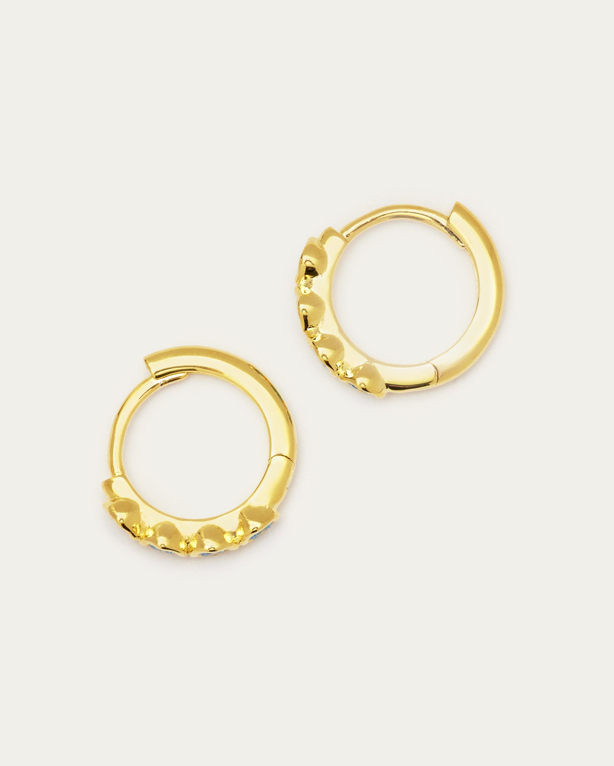 Gold Tennis Hoop Sterling Silver Earrings TS-ER-157