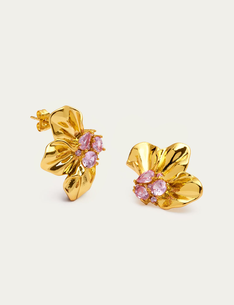 Floral Gemstone Centre Earrings