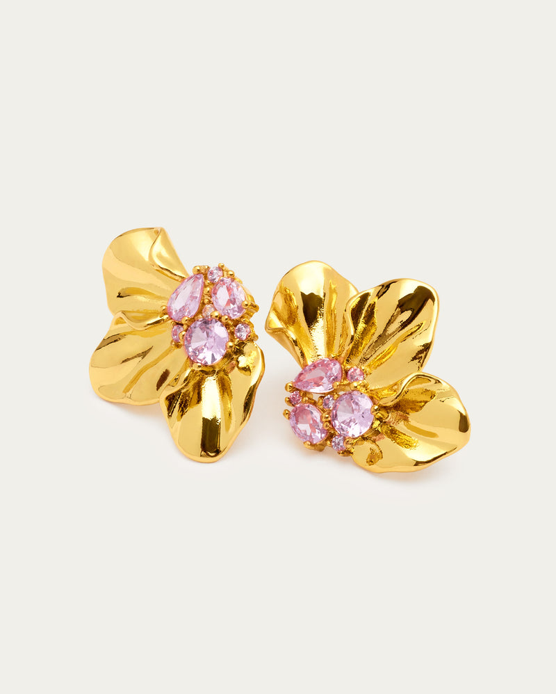 Floral Gemstone Centre Earrings