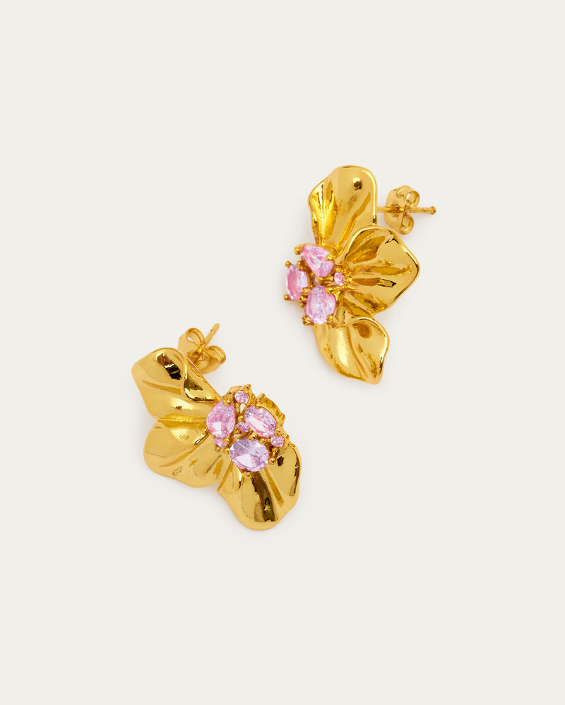 Floral Gemstone Centre Earrings