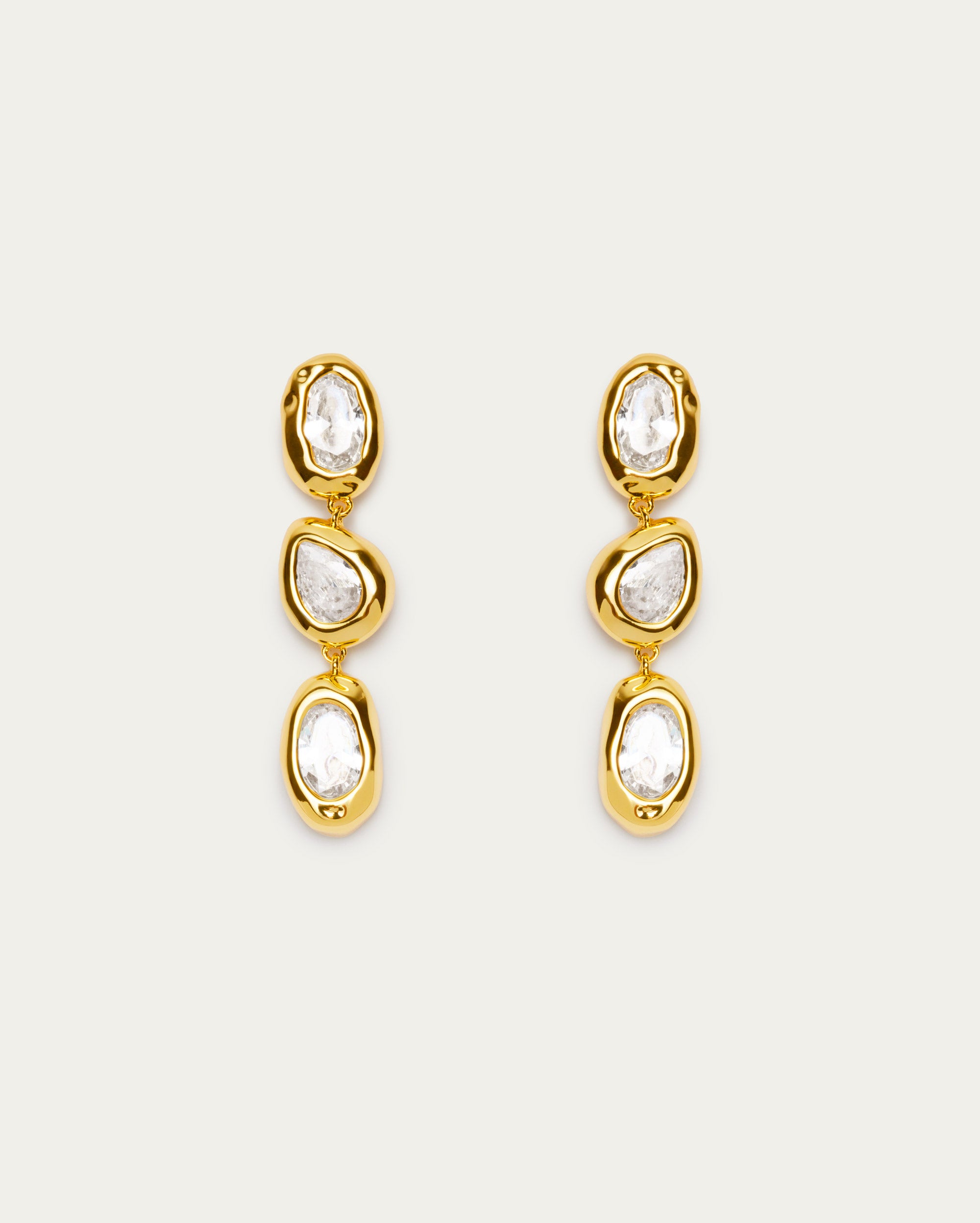 Organic Crystal Dangle Earrings