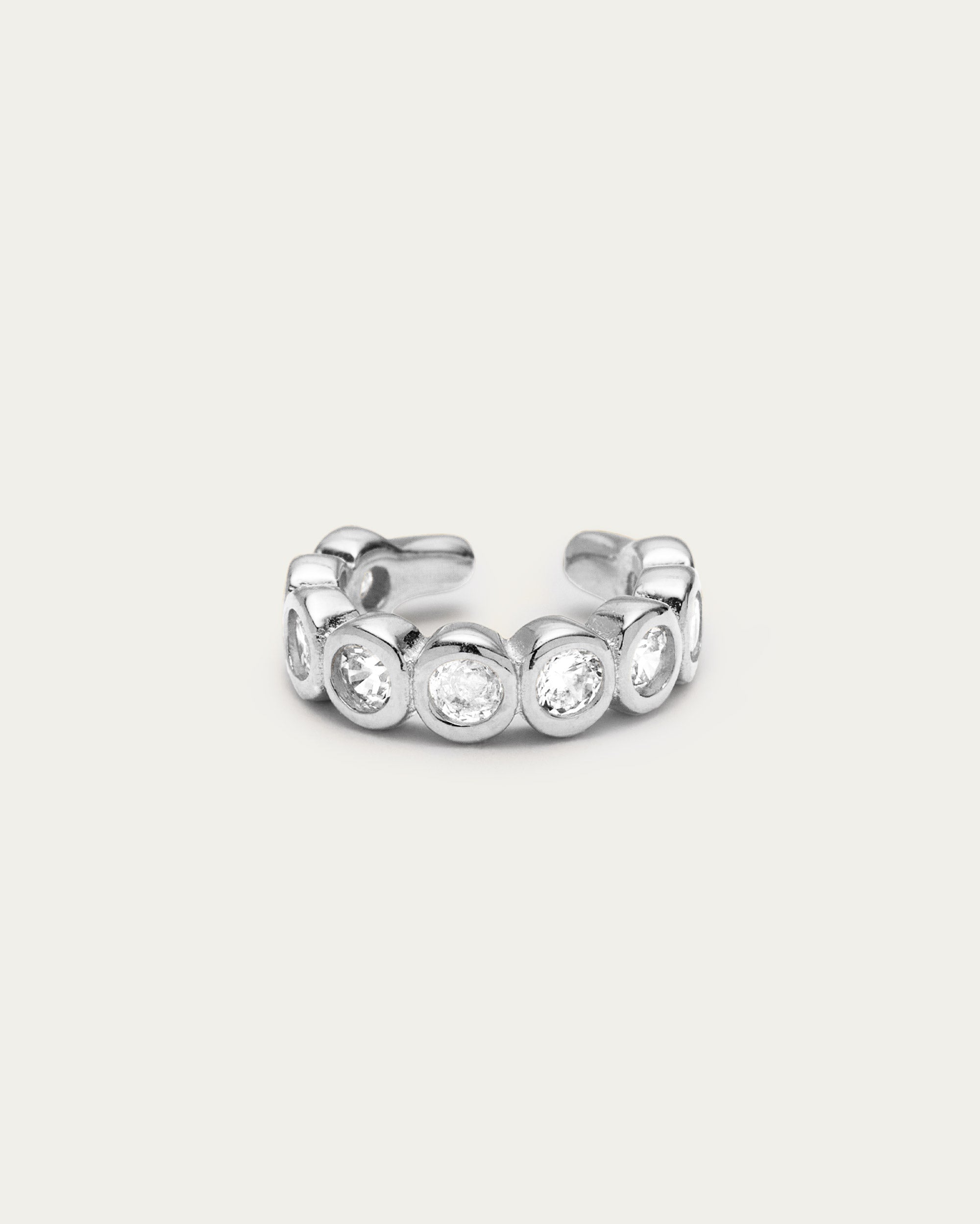 Tennis Hoop Cuff - Silver