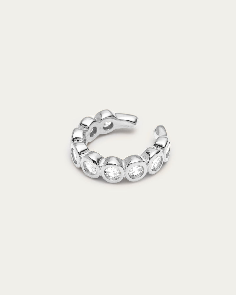 Tennis Hoop Cuff - Silver