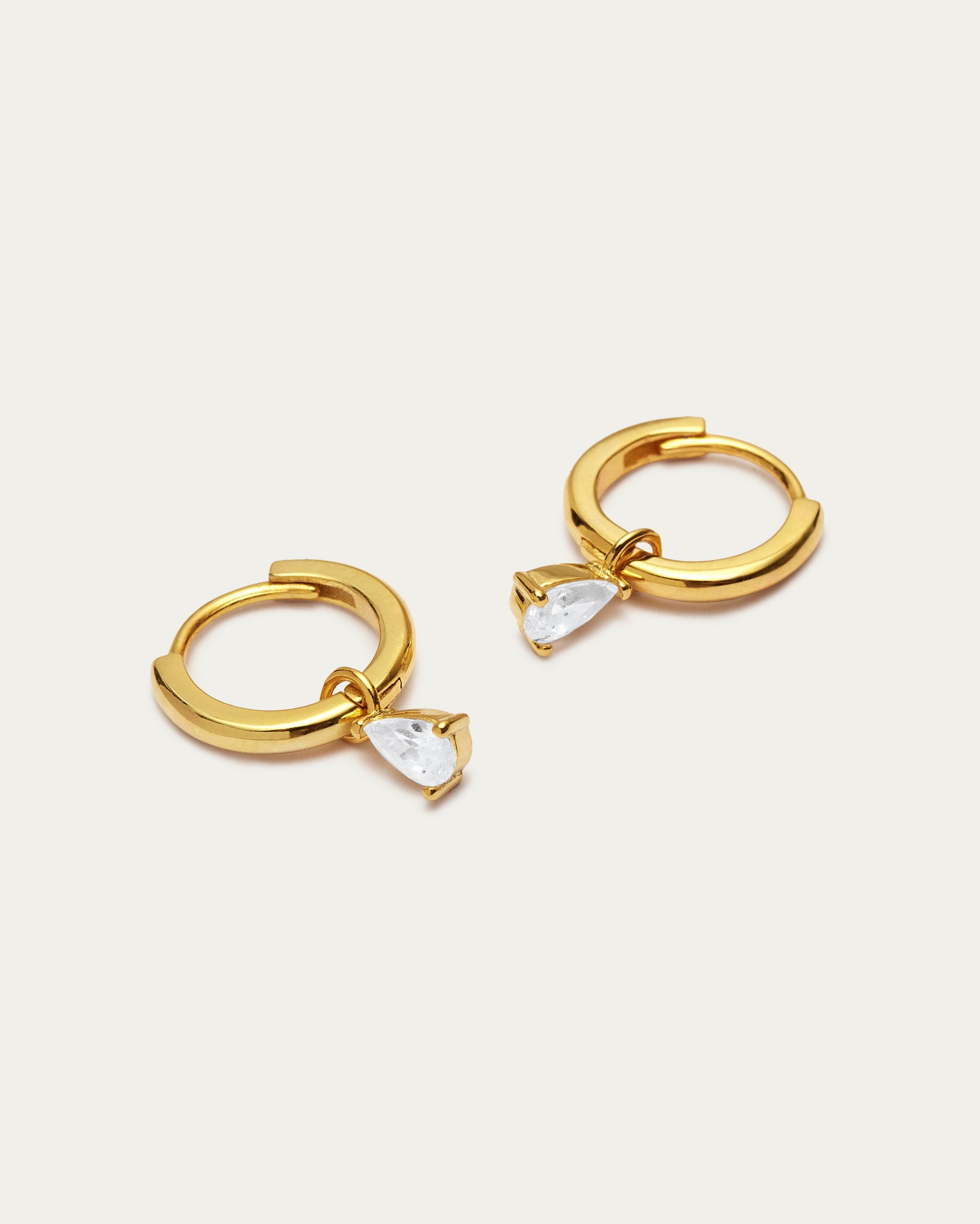 Pear Drop Pendant Hoop Earrings