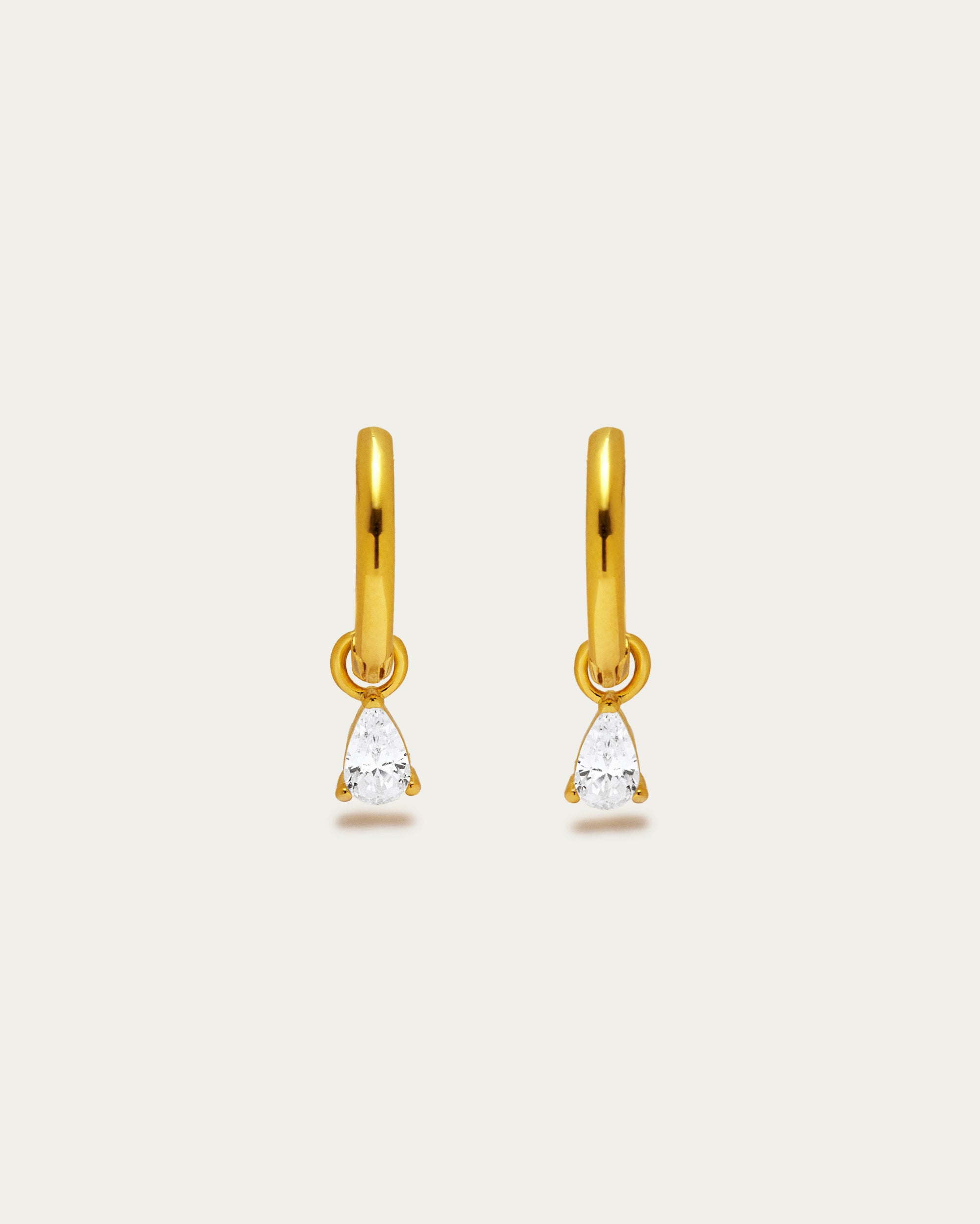 Pear Drop Pendant Hoop Earrings