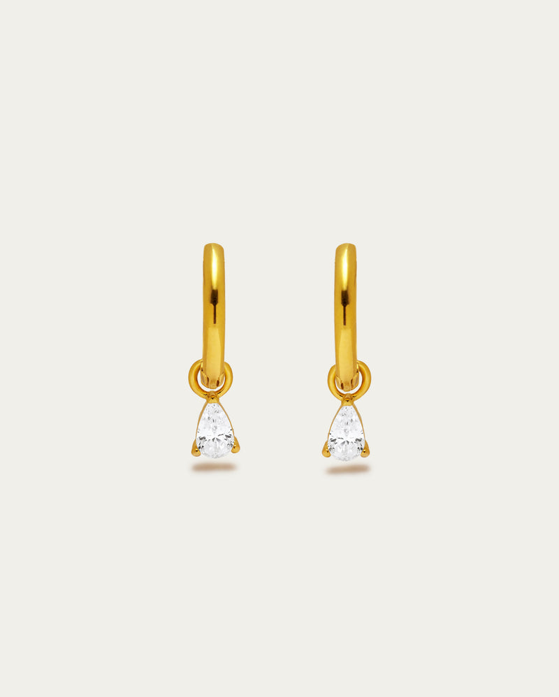 Pear Drop Pendant Hoop Earrings