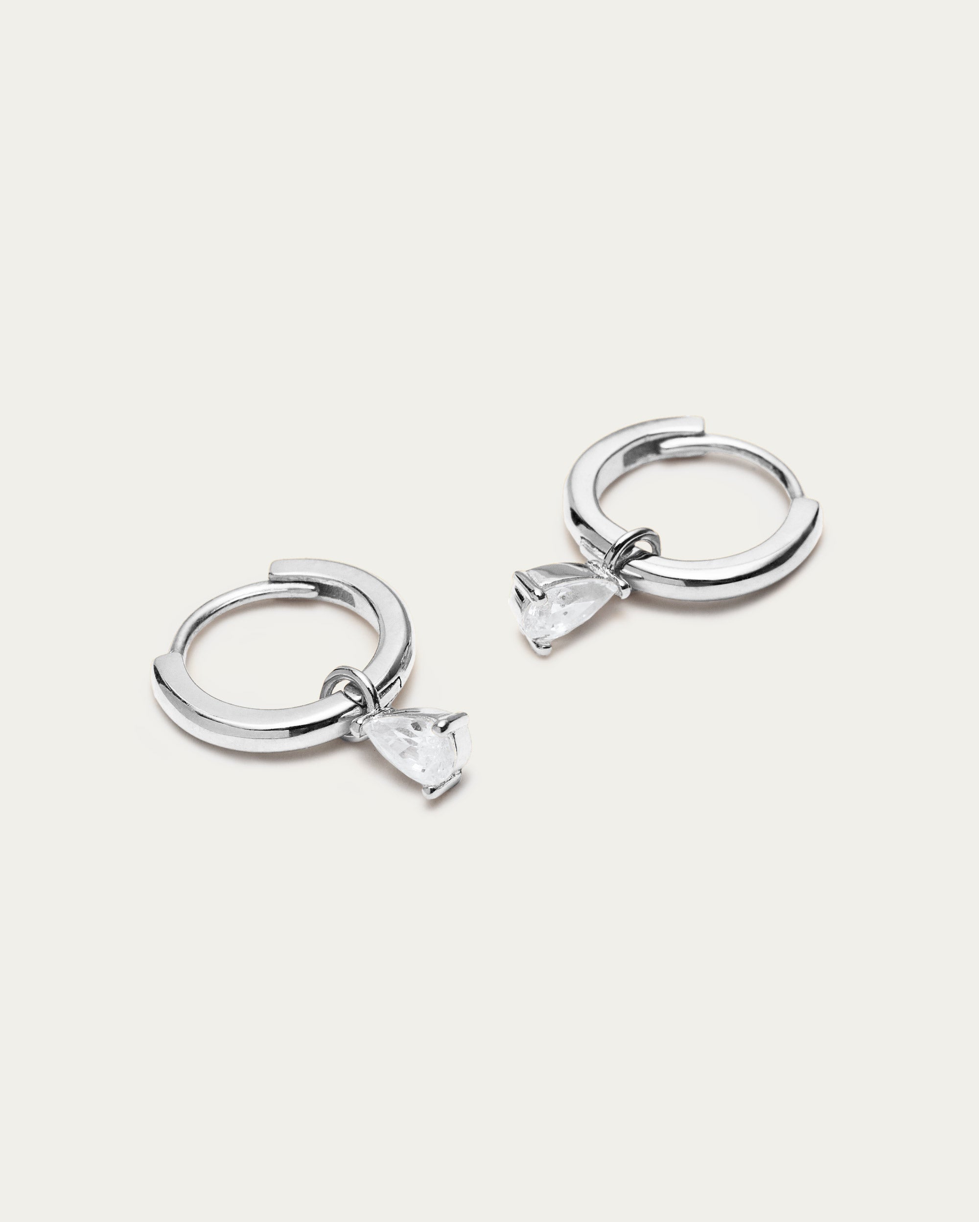 Pear Drop Pendant Hoop Earrings