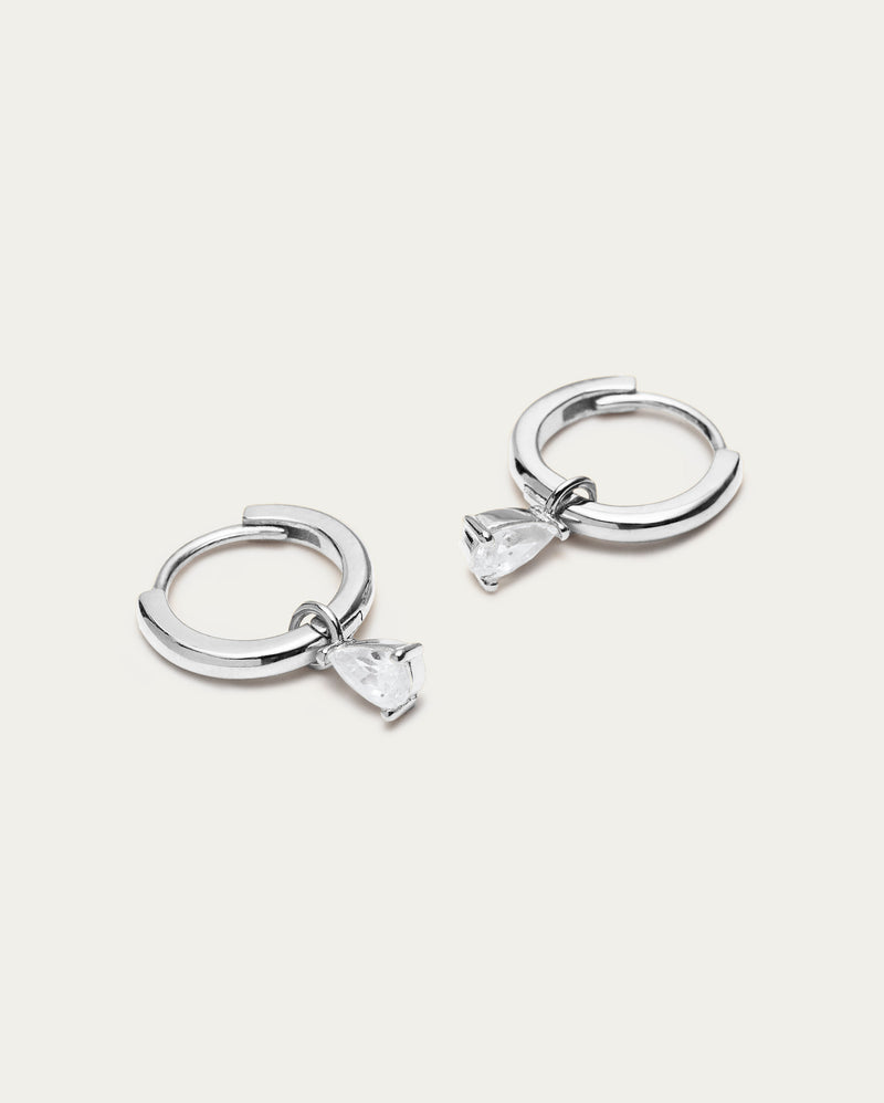 Pear Drop Pendant Hoop Earrings