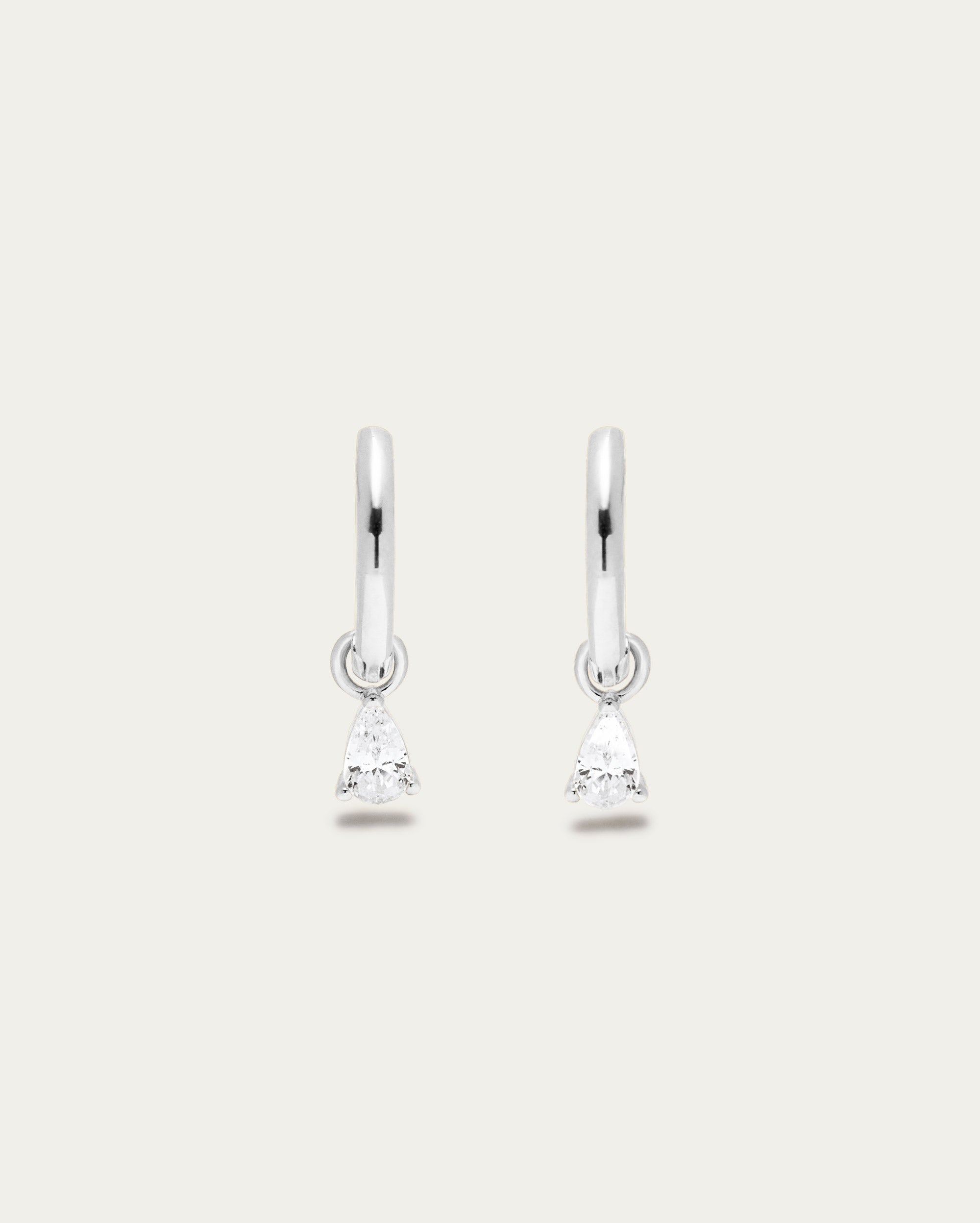 Pear Drop Pendant Hoop Earrings