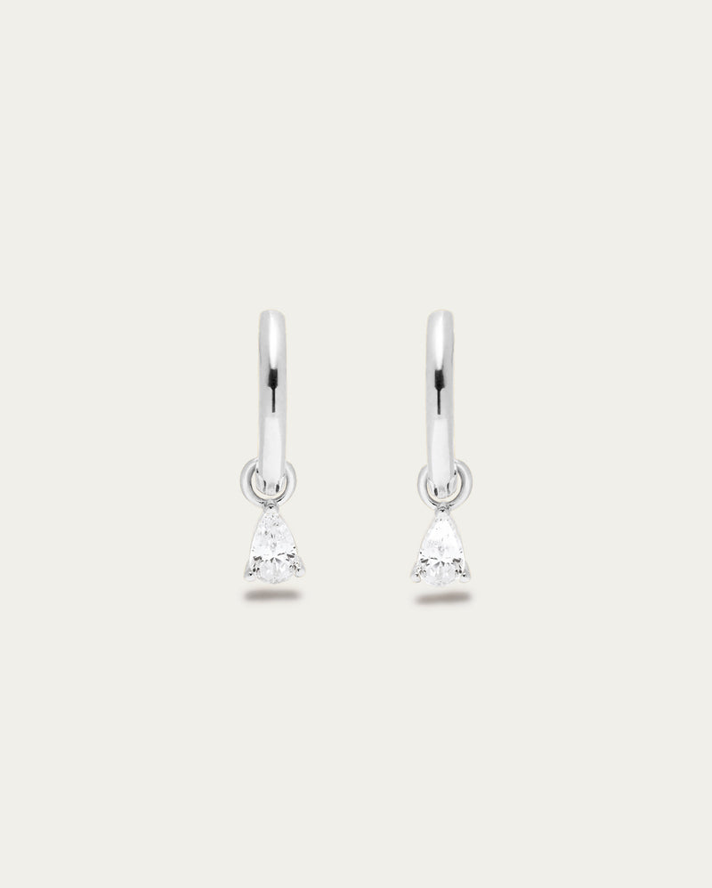 Pear Drop Pendant Hoop Earrings