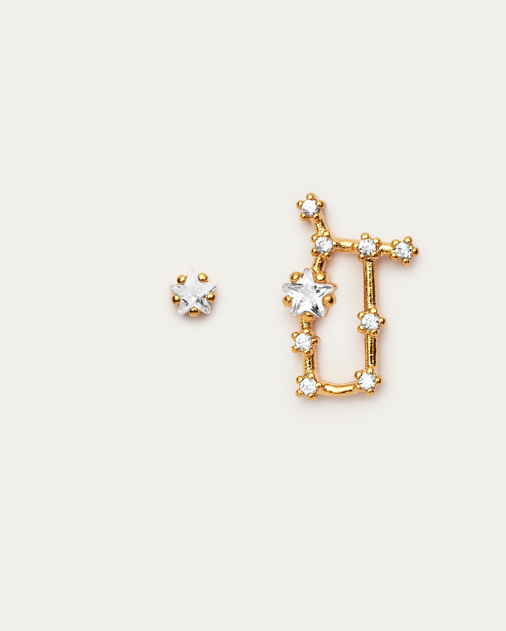 Gemini Star Constellation Stud Earrings