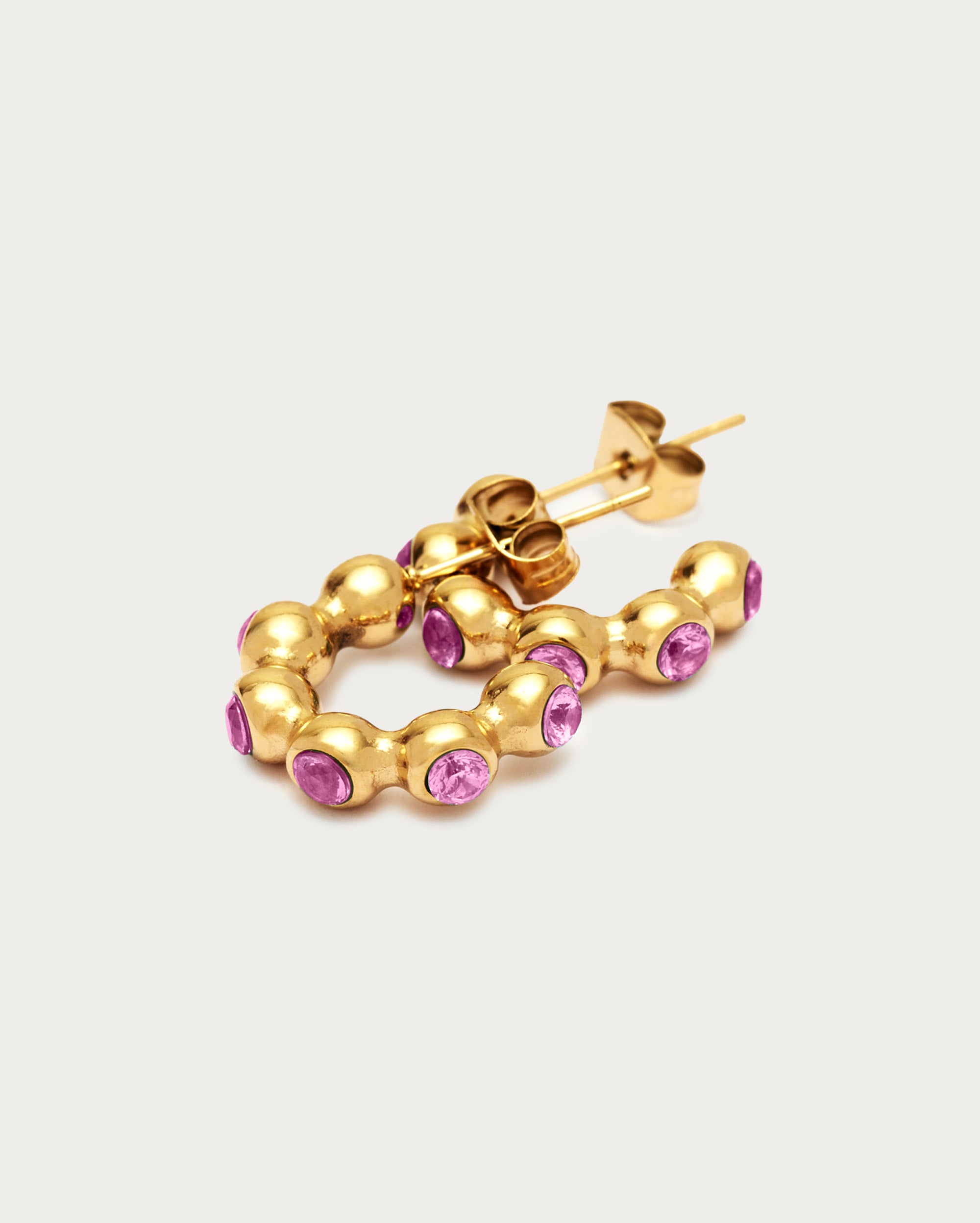 Small Tennis Hoop Earrings - Peridot