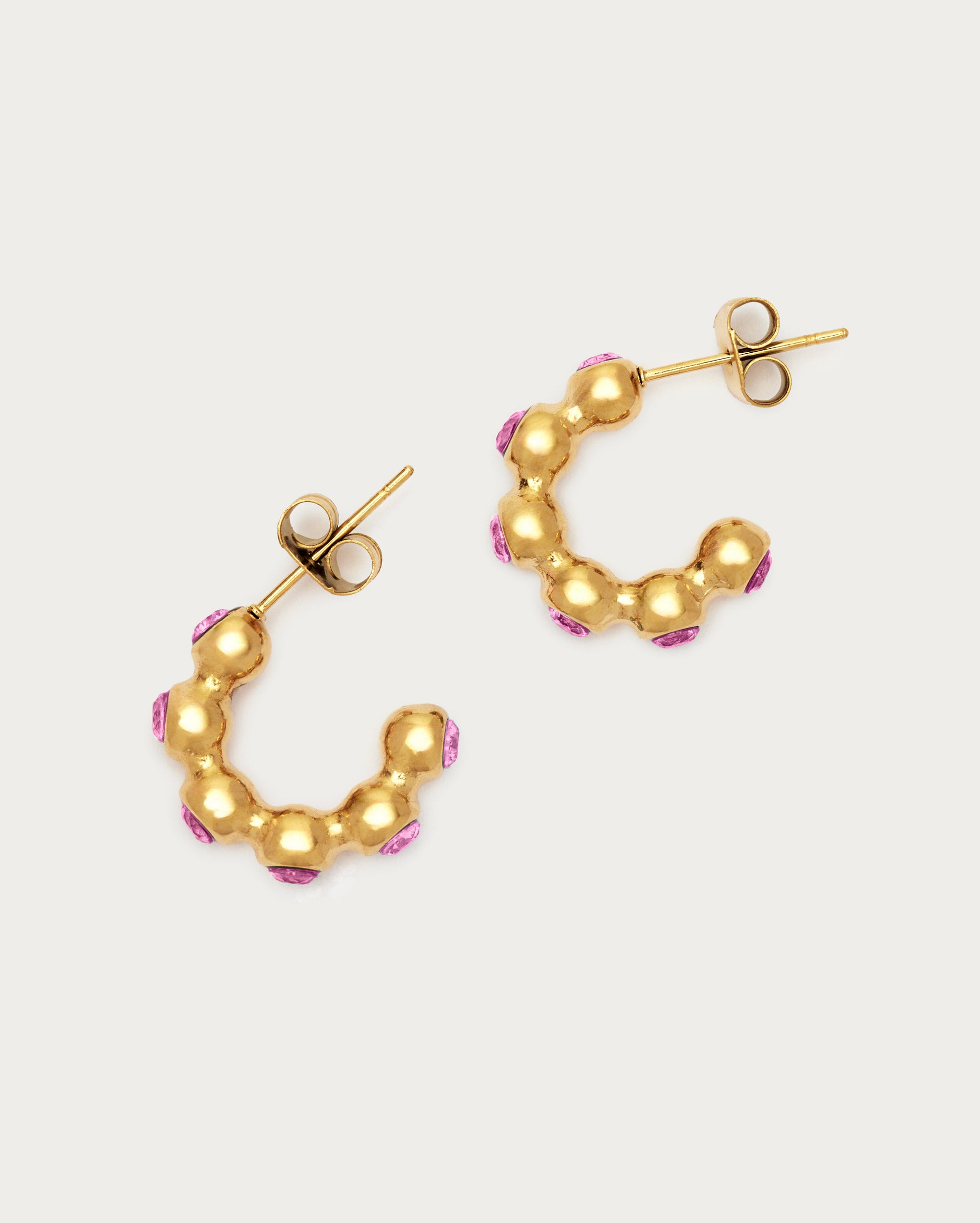 Small Tennis Hoop Earrings - Peridot