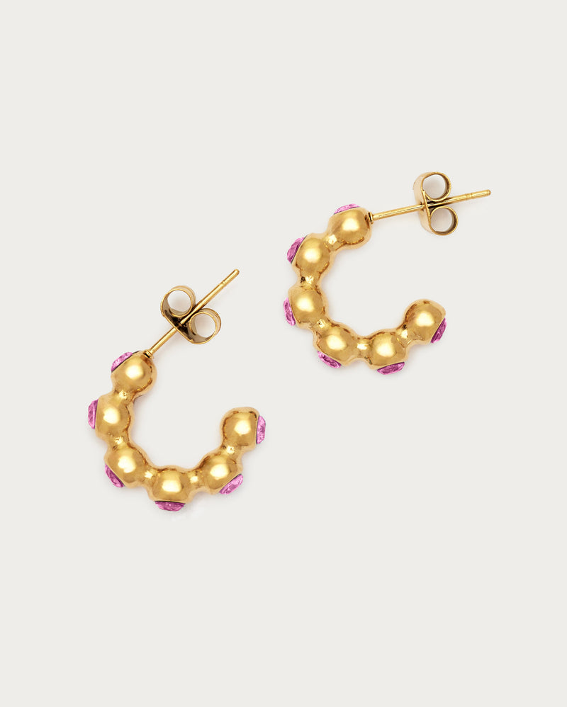 Small Tennis Hoop Earrings - Peridot