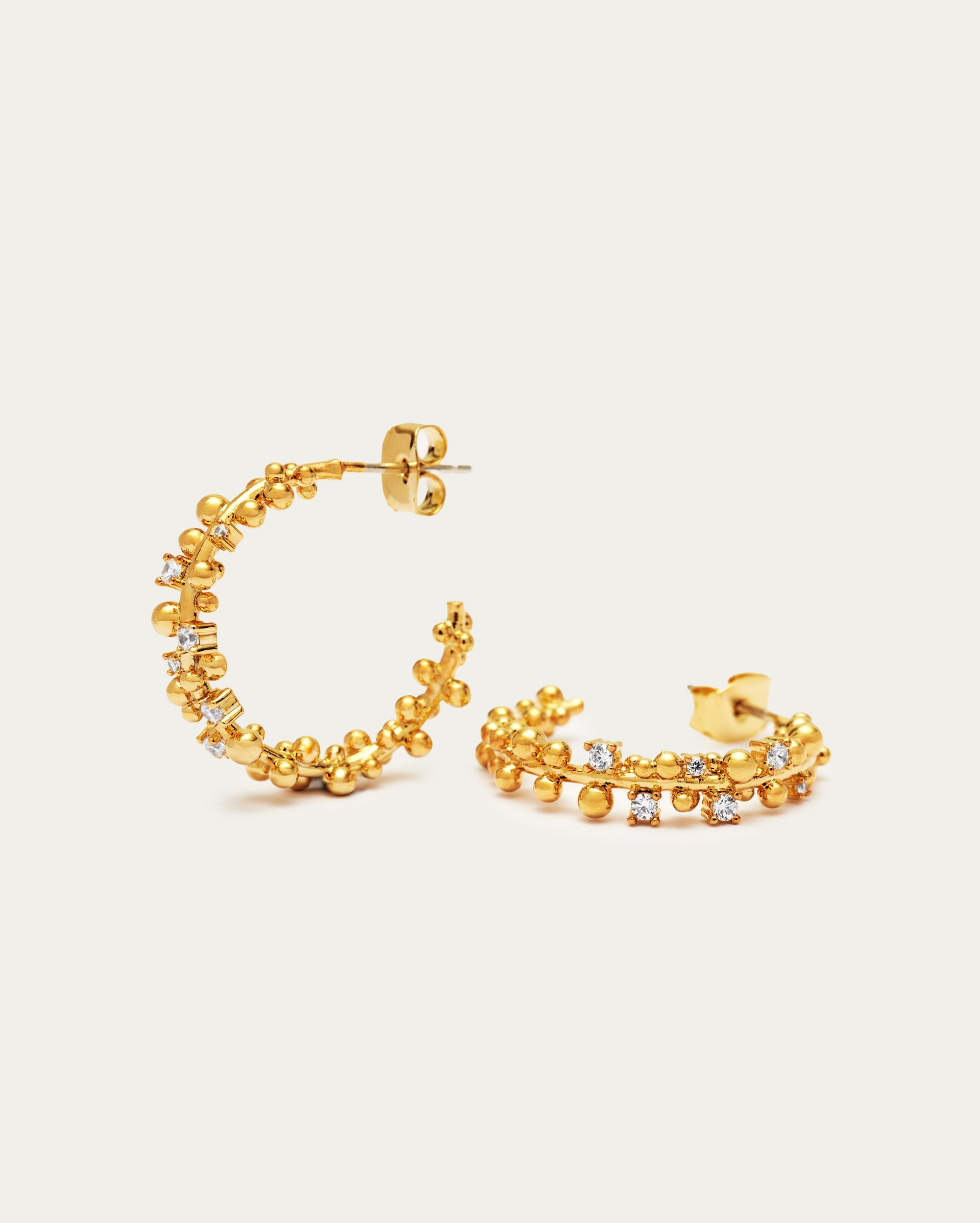 Accented crystal Bubble Hoop Earrings