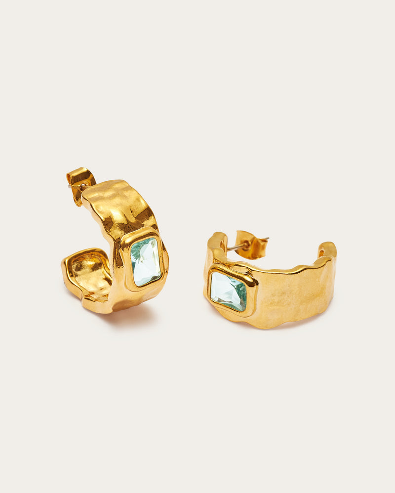 Molten Stone Hoop Earrings