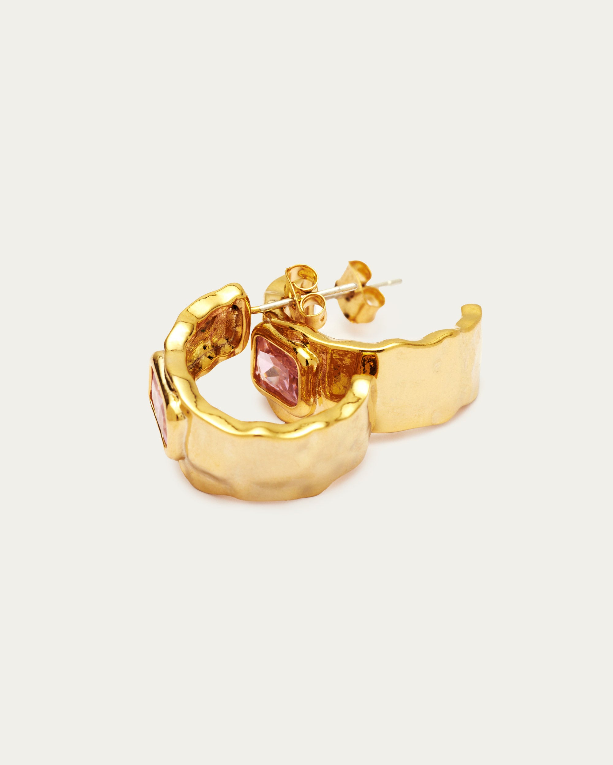 Molten Stone Hoop Earrings