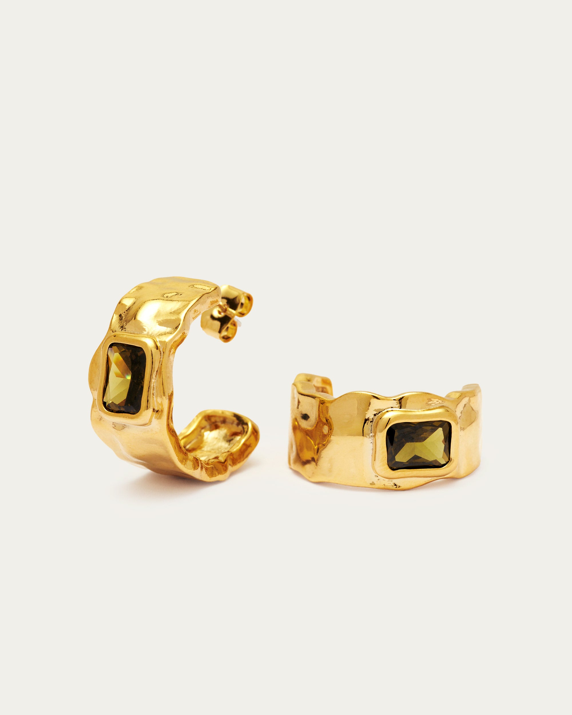 Molten Stone Hoop Earrings